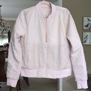 Lululemon Pink Non-Stop Bomber Jacket Quilted Satin